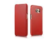 Premium Quality Luxury Corrected Grain Leather Case Cover For Samsung Galaxy S6 Edge Red