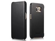 Premium Quality Luxury Corrected Grain Leather Case Cover For Samsung Galaxy S6 Edge Plus Black