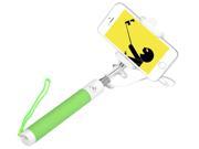 Adjustable Selfie Stick For iOS Android Smartphones 21 To 77CM 6CM To 9.5CM Phone Clip Tilting Clip Wrist Strap Green