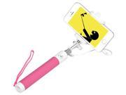 Adjustable Selfie Stick For iOS Android Smartphones 21 To 77CM 6CM To 9.5CM Phone Clip Tilting Clip Wrist Strap Pink