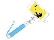 Adjustable Selfie Stick For iOS Android Smartphones 21 To 77CM 6CM To 9.5CM Phone Clip Tilting Clip Wrist Strap Blue