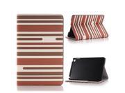 Fashion Stripes Flip Magnetic Sleep Wake Smart Leather Case Stand Cover With Card Slot For iPad Mini 4 Brown And Coffee