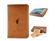 Luxury PU Leather Case With Kickstand Hand Strap Card Holder Flip Cover For Apple iPad Mini 4 Yellowish Brown