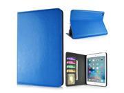 Luxury Pull Up PU Leather Wake Sleep Dormancy Flip Stand Case With Card Slots For iPad Mini 4 Blue