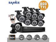 SANNCE 8 Channel 1080N HD TVI DVR Security System w 8 720P Weatherproof Indoor Outdoor CCTV Camera Systems NO Hard Drive Superior Night Vision Support AHD T