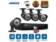 ANNKE AHD 1080P Surveillance DVR System with 2TB Hard Drive Pre installed 4HD 2.0 MP CCTV Bullet Cameras