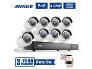 ANNKE POE Security Camera System Kit with 8CH NVR and 8 x 4.0MP Onvif IP Bullet Camera No HDD