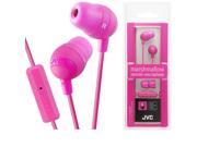 JVC Pink HAFR37P Marshmallow Inner Ear With Microphone Remote