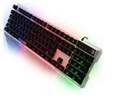 SADES Light Language Colorful LED USB Gaming Keyboard 7 Switchable Backlight Colors 104 Keys 19 non conflict keys for Computer Laptop PC