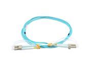 LC to LC 10 GiG Multimode Duplex 50 125 OM4 Fiber Cable 2mm PVC Aqua 3.28 ft 1 Meter