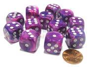 Festive 16mm D6 Chessex Dice Block  - Violet with White Pips