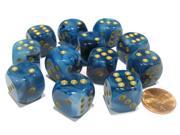 Phantom 16mm D6 Chessex Dice Block  - Teal with Gold Pips