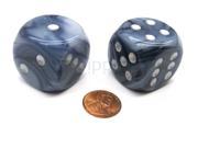 Phantom 30mm Large D6 Chessex Dice, 2 Pieces - Black with 