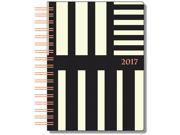 Black and Ivory Stripe Deluxe Planner by Calendar Ink