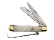 Serrated Sheepsfoot Blades And Hoof Pick With Trapper Composition Handle
