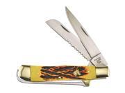 Serrated Sheepsfoot Blades And Hoof Pick With Bone Handles