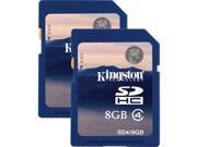 Kingston SD4 8GB 2P 8GB SDHC Class 4 Flash TwinPKs