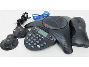 Polycom Expandable Conference Phone Kit with 2 Microphones AC Wall Mount Cat 5 Cable Telephone cable Interchange MPN 2201 16200 001 2201 16200 601 220