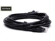BattleBorn 25 Pack 3 Foot CAT6a Ethernet Network Patch Cable Premium Black BB C6AMB 3BLK Lifetime Warranty