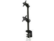 Dual Monitor Vertical Stand Desk Mount Adjustable Complete Kit Up to 27