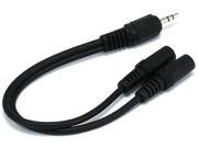 Monoprice 667 6inch 3.5mm Stereo Plug Two 3.5mm Stereo Jack Cable Cord
