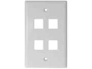 4 Port Keystone Network Ethernet RJ45 F Type Wall Plate by BattleBorn Cable