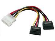 4 pin Molex to Dual SATA 6 Inch Y Splitter 15 Pin Power Adapter Cable Cord