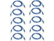 10 Pack Lot 10 ft CAT6 Ethernet Network LAN Patch Cable Cord 550MHz RJ45 Blue