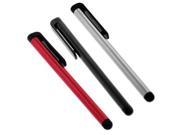 GTMax 7N2IPODSTYCOM003 3 Pack Touch Screen Stylus Silver Red Black