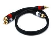 Monoprice 1.5ft Premium 2 RCA Plug 2 RCA Plug M M 22AWG Cable Black