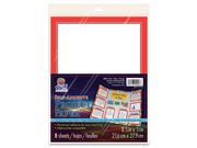 Pacon 2006 Self Adhesive Project Paper 8 1 2 x 11 White with Red Border 8 Pack