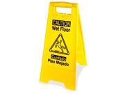 Graphic Wet Floor Sign Eng Spanish Yellow