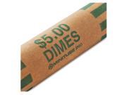 Nested Preformed Coin Wrappers Dimes 5.00 Green 1000 Wrappers Box