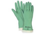 Nitrile Gloves Flock Lined One Size Green