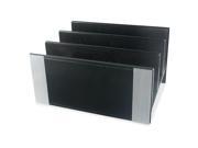Architect Line Letter Sorter 3 Compartments 6 3/4 x 8 3/4 x 5 Black/Silver
