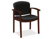 2111 Invitation Reception Series Wood Guest Chair Mahogany Solid Black Fabric
