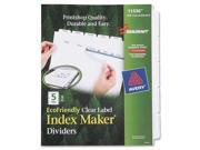 Skilcraft NSN6006981 Index Divider Makers 5 Tab 20 ST White