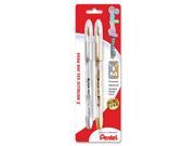 Pentel Arts Sunburst Semi Transparent Rollerball Pen Medium Pen Point Type 0.8 mm Pen Point Size Gold Silver Ink 2 Pack