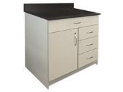 Hosp. Base Cabinet Four Drawer door 36 X 24 3 4 X 40 Gray granite Nebula
