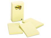 3M 6605PK Bonus Pack 4 x 6 Lined Canary Yellow 5 100 Sheet Pads Pack
