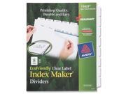 Skilcraft NSN6006982 Index Divider Makers 8 Tab 5 Set 8.2 in. x 11 in. White