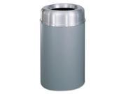 Crowne Collection Open Top Receptacle Aluminum Steel 30 gal Silver Gray
