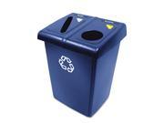 Glutton Recycling Station Rectangular Plastic 46gal Blue