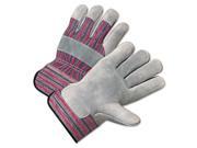 Anchor 2100 2000 Series Leather Palm Gloves Gray Red 12 Pairs