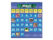 Monthly Calendar Pocket Chart 25 1 2 x 10 x 0.13 Blue Clear 511479