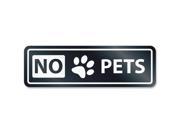 No Pets Window Sign White