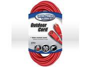 Coleman Cable 02408 14 3 SJTW Vinyl Outdoor Extension Cord Red 50 Feet