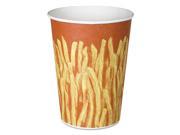 Paper French Fry Cups 32oz Yellow Brown Fry Design 500 Crtn
