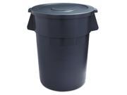 Lids for 44 Gal Waste Receptacles Flat Top Round Plastic Gray