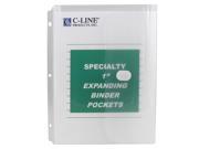 C Line Products Inc CLI33747 Binder Pocket Velcro Closure 10Pk Specialty Binderpocket Clear